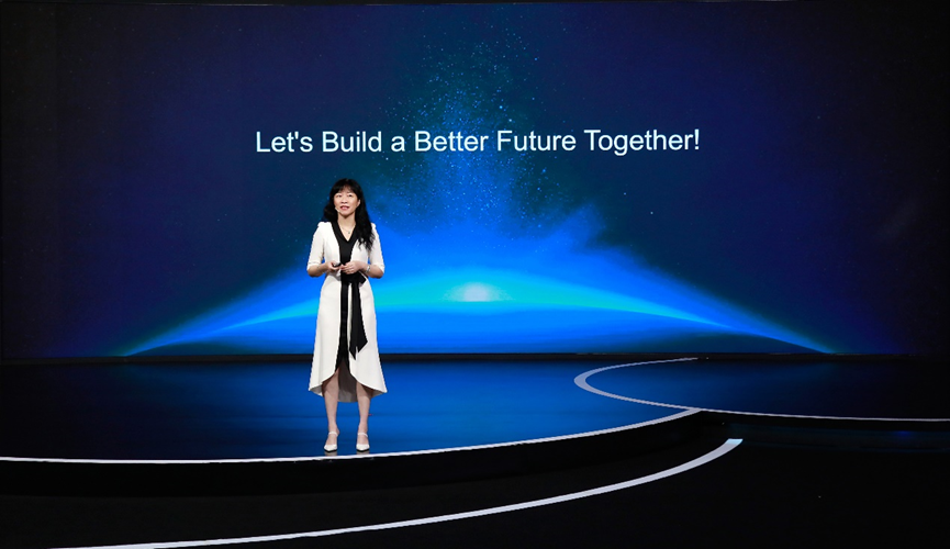 Catherine Chen durante su discurso en el Better World Summit 2020.