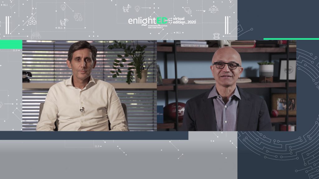 enlightED Virtual Edition 2020_Jose Maria Alvarez-Pallete y Satya Nadella