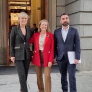 Carme Artigas, secretaria de Estado de Digitalización e Inteligencia Artificial; Nadia Calviño, vicepresidenta primera y ministra de Asuntos Económicos y Transformación Digital; y Francisco Polo, Alto Comisionado de España Nación Emprendedora