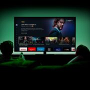 Cuple Watching TV Mockup