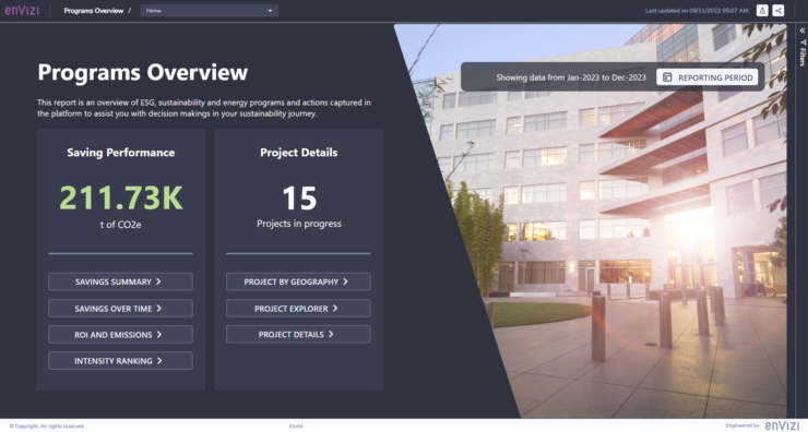 Envizi product sustainability program tracking programs overview2