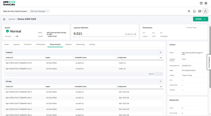 HPE GreenLake Block storage for AWS