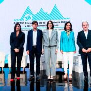 La ministra de Ciencia, Innovación y Universidades, Diana Morant, en la clausura del 38º "Encuentro de la Economía Digital y las Telecomunicaciones" de AMETIC.