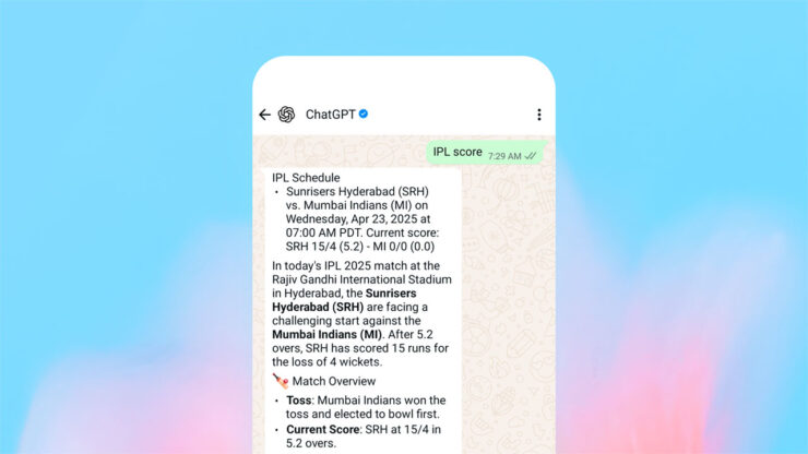 ChatGPT search Whatsapp