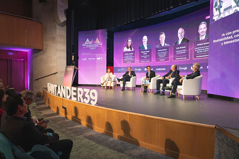 La IA con propósito centra el debate entre rentabilidad, regulación y bienestar social - Santander39 - AMETIC