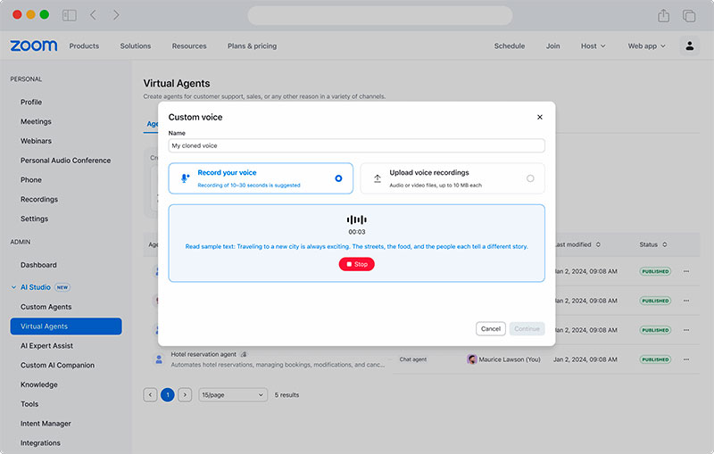 Zoom amplía su plataforma con nuevas funciones de IA para ventas y atención al cliente 4 ZVA Custom Voice