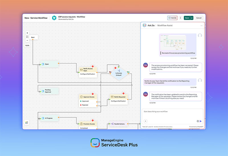 ManageEngine lanza nuevas funciones de IA generativa en ServiceDesk Plus 4 ServiceDesk Plus