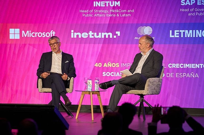 Jorge Morillo, Head of Government Affairs and Public Policy de SAP España, Josep Aracil, responsable de estrategia, marketing, comunicación y asuntos públicos de Inetum para Iberia y Latinoamérica